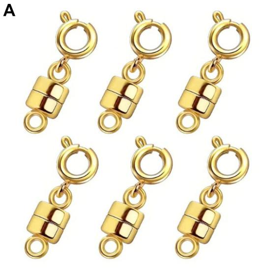 6Pcs Magnetic Necklace Clasp with Lobster Clasp Jewelry Connecting Buckle Necklaces Extender Bracelet Closure DIY Crafts