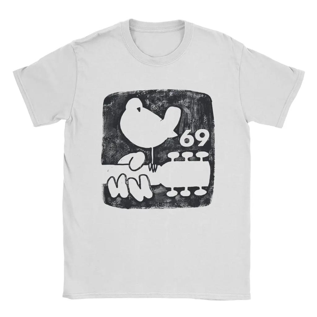 Men T-Shirts Woodstock Summer 69 Awesome 100% Cotton Tees Short Sleeve T Shirt Round Collar Clothing Gift Idea