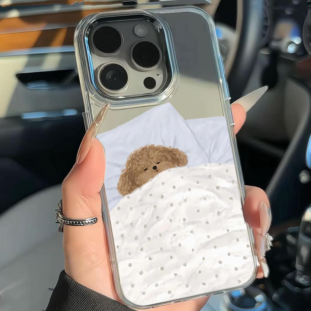 Чехол для телефона 'Спящий медведь' для iPhone 17 14 Plus 16 11 Pro Max 13 15 12 17E 16E Классический противоударный задний чехол Fundas
