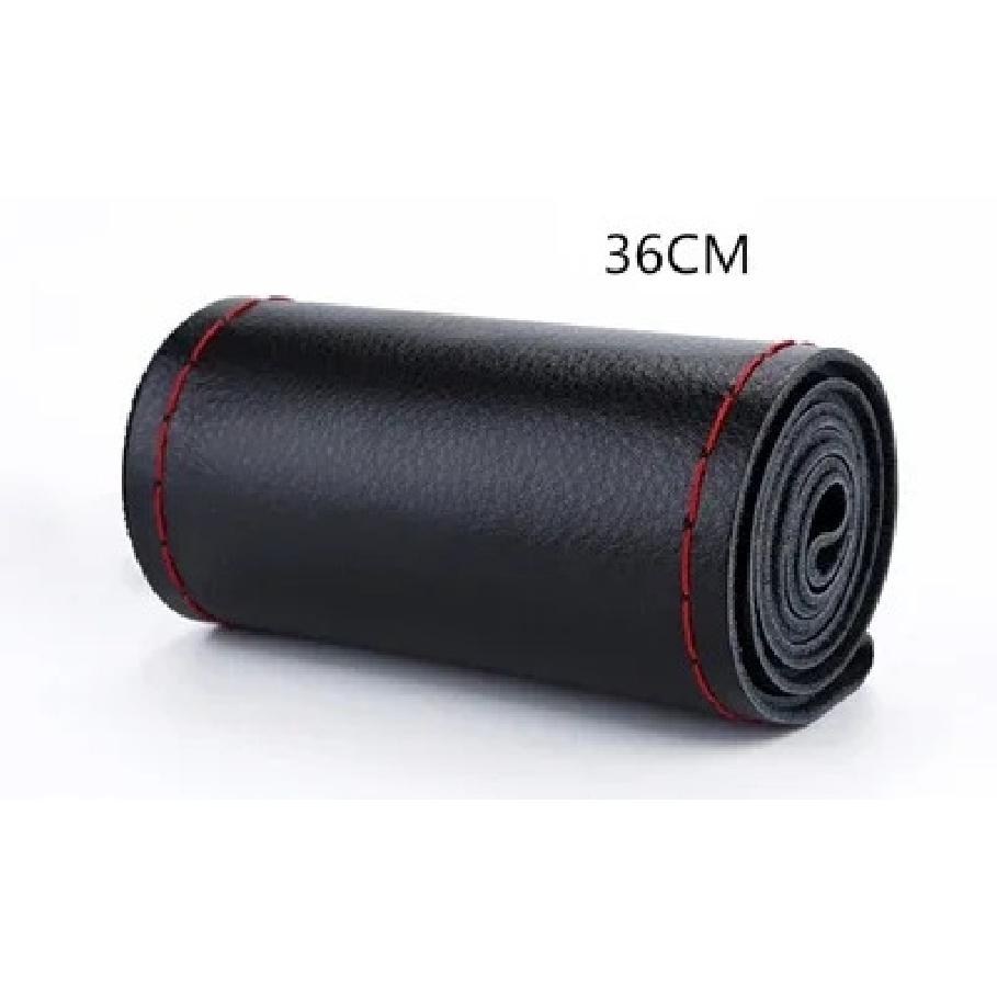 GNUPME Hand-Stitched Steering Wheel Cover 36-40cm DIY Leather Braid on the With Needles Thread Car-Styling Steering Covers