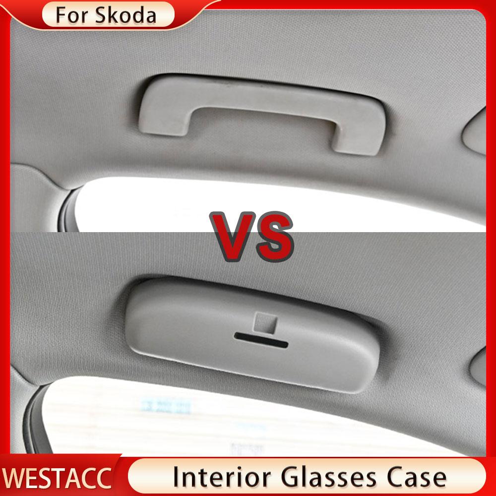 Чехол для автомобильных очков, держатель для солнцезащитных очков, чехол для Skoda Karoq Kodiaq 2017 2018, коробка для хранения очков
