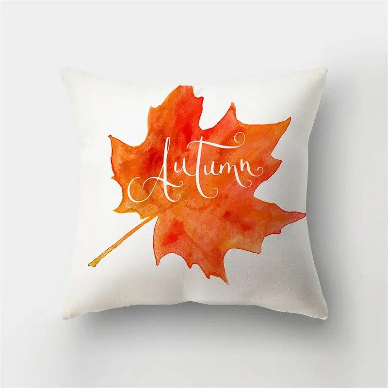 Autumn Landscape Printing Pillowcase Maple Leaf Tree Plant Sofa Cushion Cover Office Car Creative Decoration Home