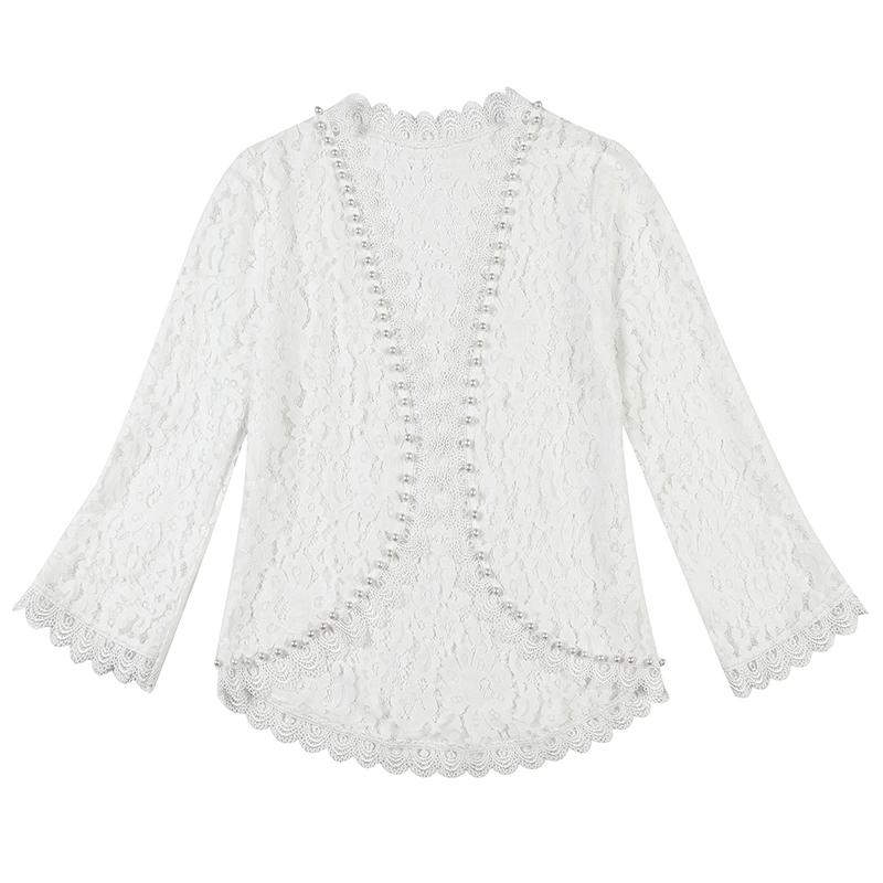 Мода 2023 г., летний новый кружевной кардиган с бисером, короткая куртка, женское пальто J138