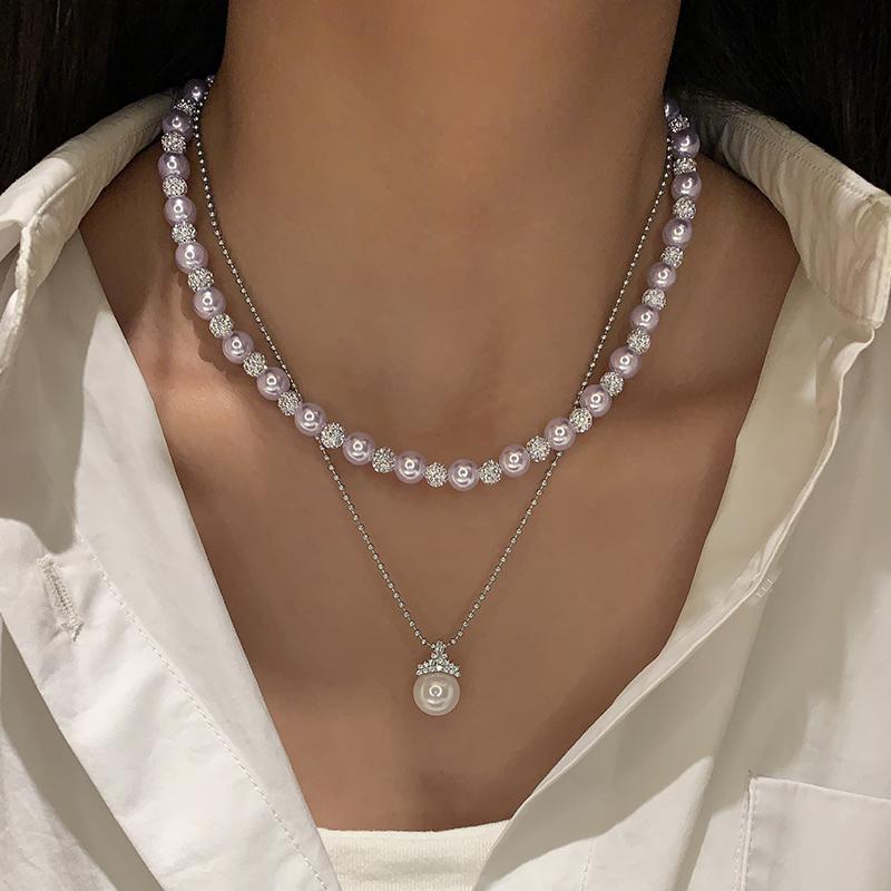 Высококачественное ожерелье из бусин Manta Rose Purple Pearl для женщин 2026 года, элегантная цепочка на ключицу, модные наборы, аксессуары, роскошные украшения