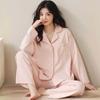 Women's Spring-Autumn Long Sleeve Cotton Pajama Set - Loose Fit, Plus Size, Outdoor-Ready Homewear.