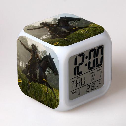 Western John Client Alarm Clock Student Small Gifts Color-changing Colorful Alarm Clock Square Clock