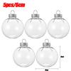 5pcs Clear Christmas Ball Plastic Fillable Bauble Xmas Tree Hanging Ornament Pendant Marry Christmas Present Box Decoration