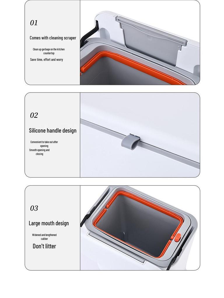 Настенное кухонное мусорное ведро с крышкой - Идеально для пищевых отходов, гостиной, ванной комнаты или подвесного хранения.