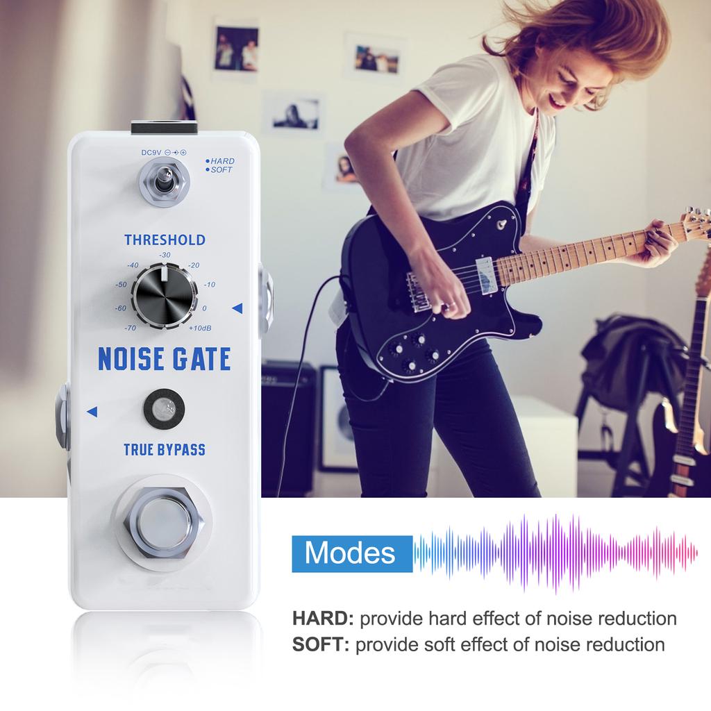 NOISE GATE Noise Reduction Guitar Effect Pedal 2 Modes(Hard/Soft) Full Metal Shell True