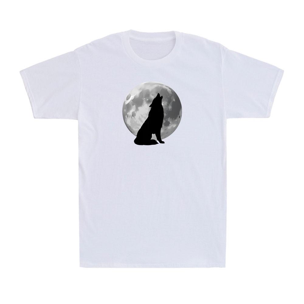 Wolf Howling at Moon Wolves Funny Cute Animal Wolf Graphic Men's T-Shirt