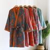 Women Sleeve Spring Autumn Bathrobe Printed Morning Robes Loose Home Wear Sleep Dressing Gowns