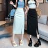 2024 Early Autumn High Waist Slimming Slit Midi A-Line Pencil Skirt for Women
