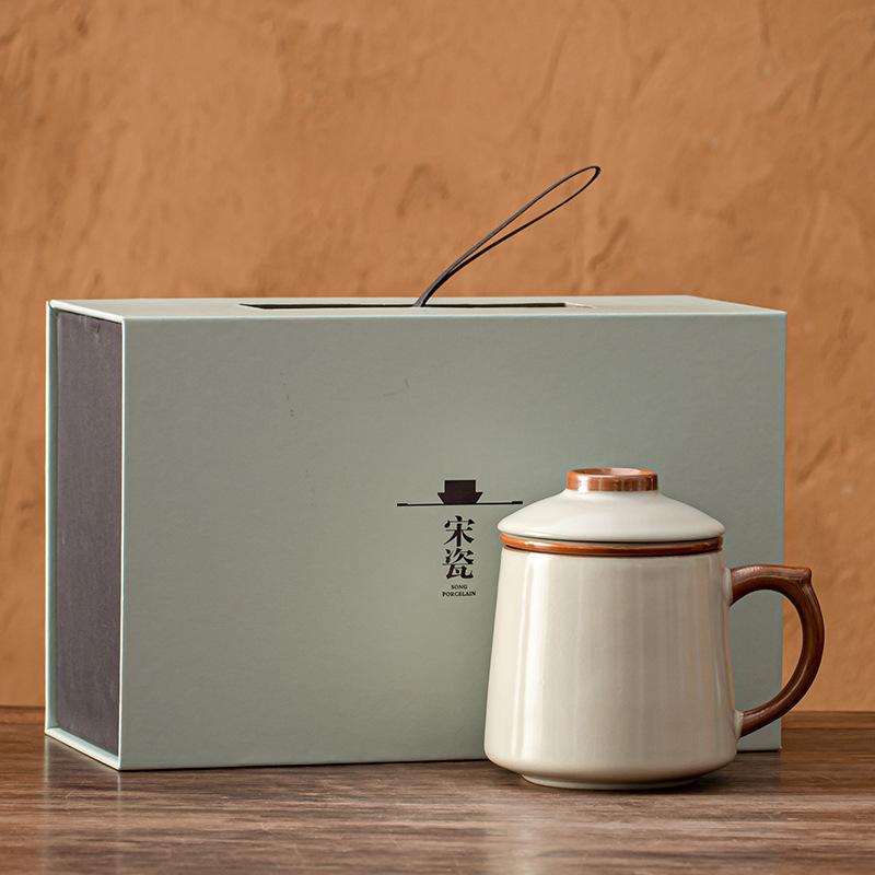 Tea cup tea separation mug office cup ceramic souvenir gift box tea cup