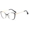 Brand Design Retro Small Cat Eye Patchwork Color Femal Frame Photochromic Anti Blue Light Computer Women Custom Reading Glasses