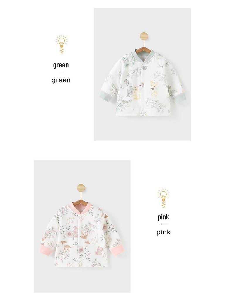 Унисекс детское хлопковое пальто: Тонкая утепленная зимняя куртка, теплый кардиган на подкладке для малышей, 40 г