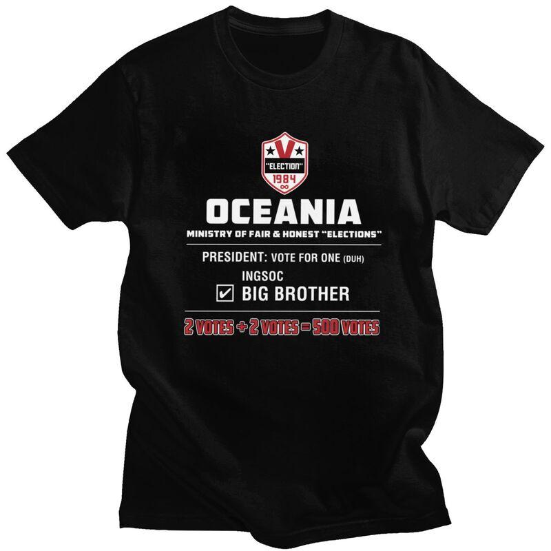 George Orwell 1984 Election Dystopian Big Brother TShirt 100 Cotton Tee Tops Summer Round Neck Tshirts Casual Short Sleeve