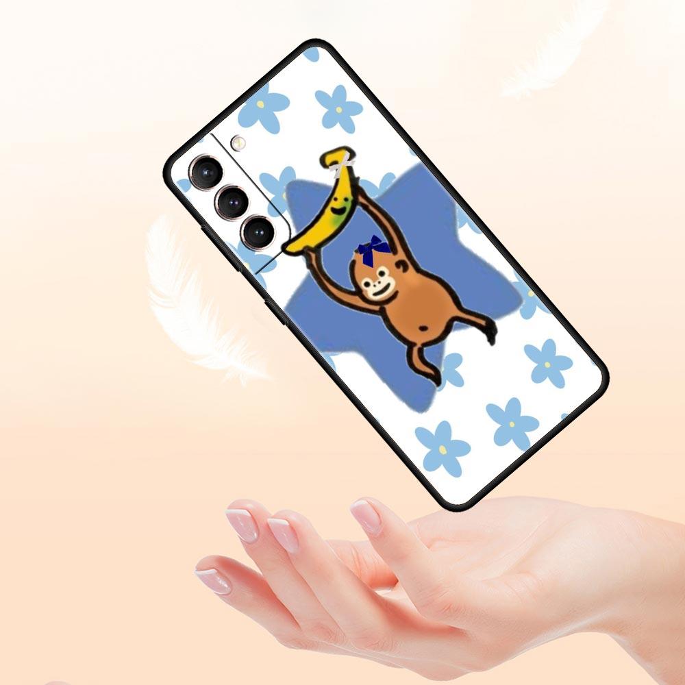 Чехол для телефона с рисунком обезьяны и банана для Samsung Galaxy S26 S25 S24 S23 S22 S20 S21 FE Ultra S25 Edge Plus 5G Мягкий ТПУ корпус Capas