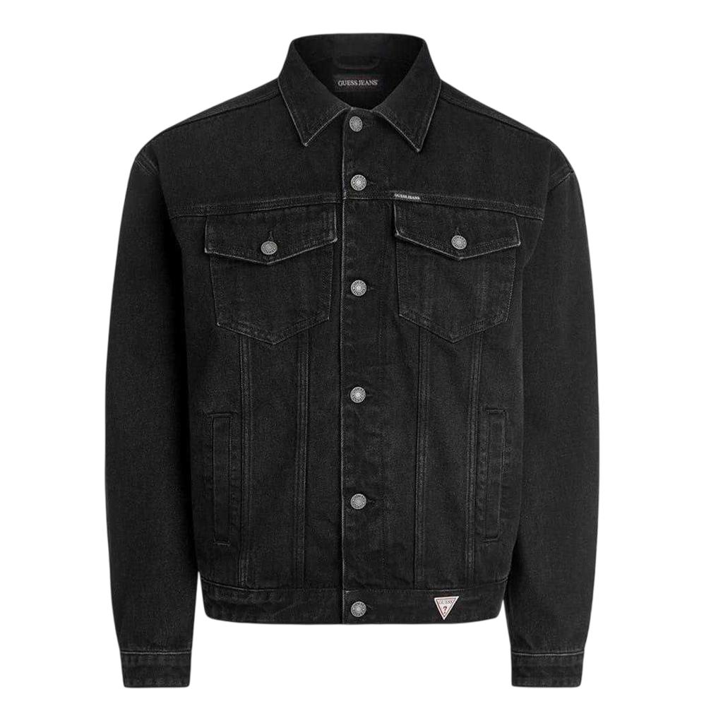Guess Mens Plain Denim Chest Pocket Trucker Jacket