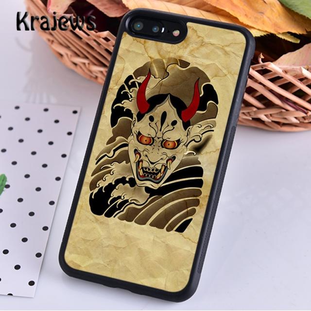 Krajews Японская маска демона Они Хання Чехол для телефона Cover Для iPhone 17 Air 16 15 14 plus 11 12 13 pro max Fundas