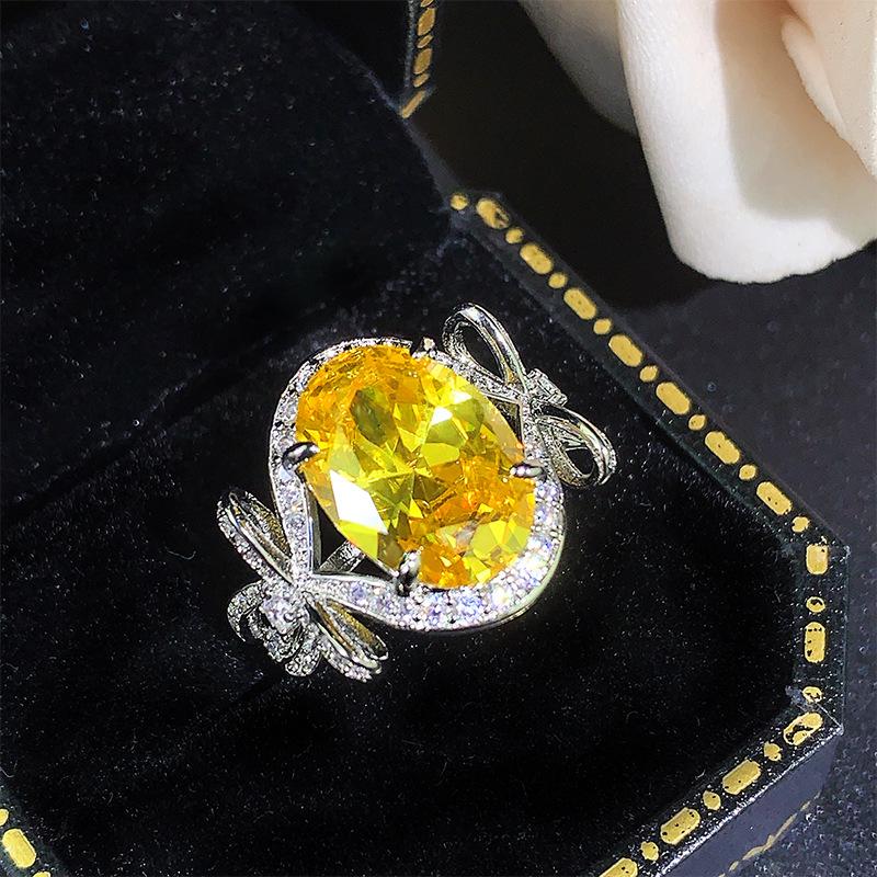 Кольцо Красный корунд синяя шпинель изумруд желтый циркон открытое кольцо мода для通勤 женщин