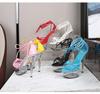 Mclubgirl Sexy Club Dancing Women's Shoes Peep Toe Women's Stiletto Heel Sandals Transparent Women's Lace Up Shoes LFD-190-B1