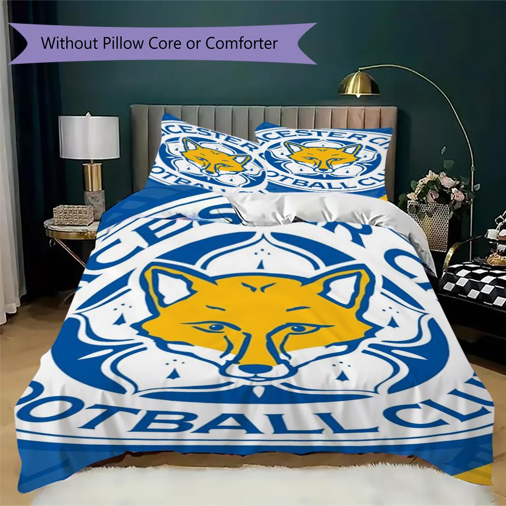 leicester city Pattern Bedding uilt Set uilt Cover Pillowcase Home Decoration Birthday Gift (1 * duvet cover + 2 * pillowcase  without core)70
