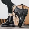 Мужские ботинки Американские ретро-ботинки Tooling Повседневные кожаные мужские ботинки Винтажные мужские ботинки на шнуровке Ботильоны Панк-ботинки с боковой молнией