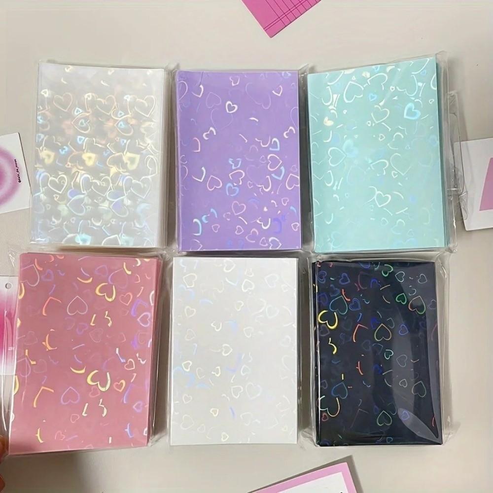 Colored Sleeves Laser Heart Pattern Card Photo Protection Cover  for Korean Idol Photo