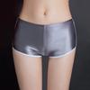 Women Underpants Smooth Ice Silk Solid Color Mid Waist Moisture-wicking Slim Fit High Elasticity Daily Wear Lady Boxers