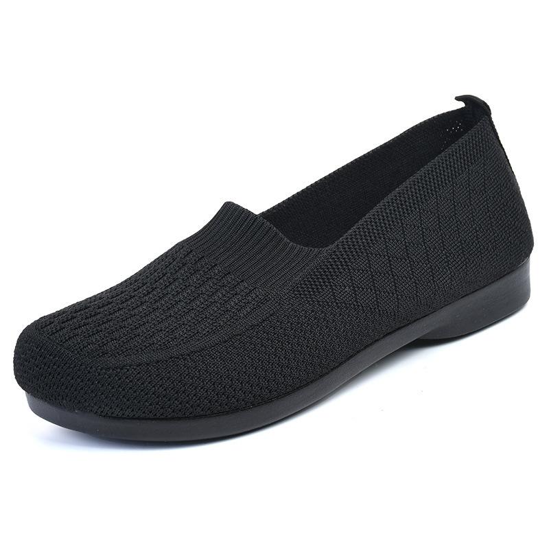 Туфли из ткани Old Beijing дышащие и удобные, туфли на плоской подошве с одной педалью, модные и универсальные туфли для мам, повседневные женские туфли.