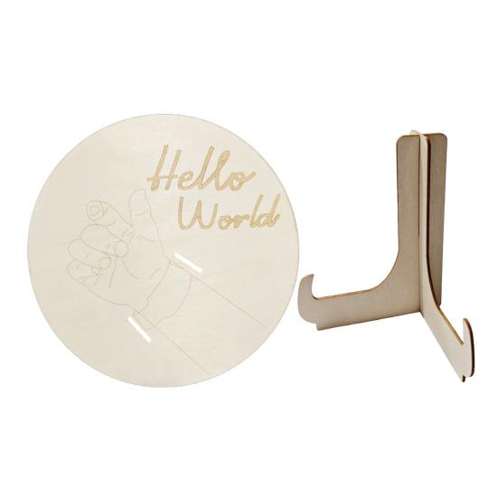 Wooden Baby Birth Wristband Display Board with Base Smooth Edge Burr Free