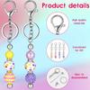60Pcs Beadable Keychain Bars Resealable Storage Bag and Thank You Cards Set for Pendant Keychain Jewelry Making