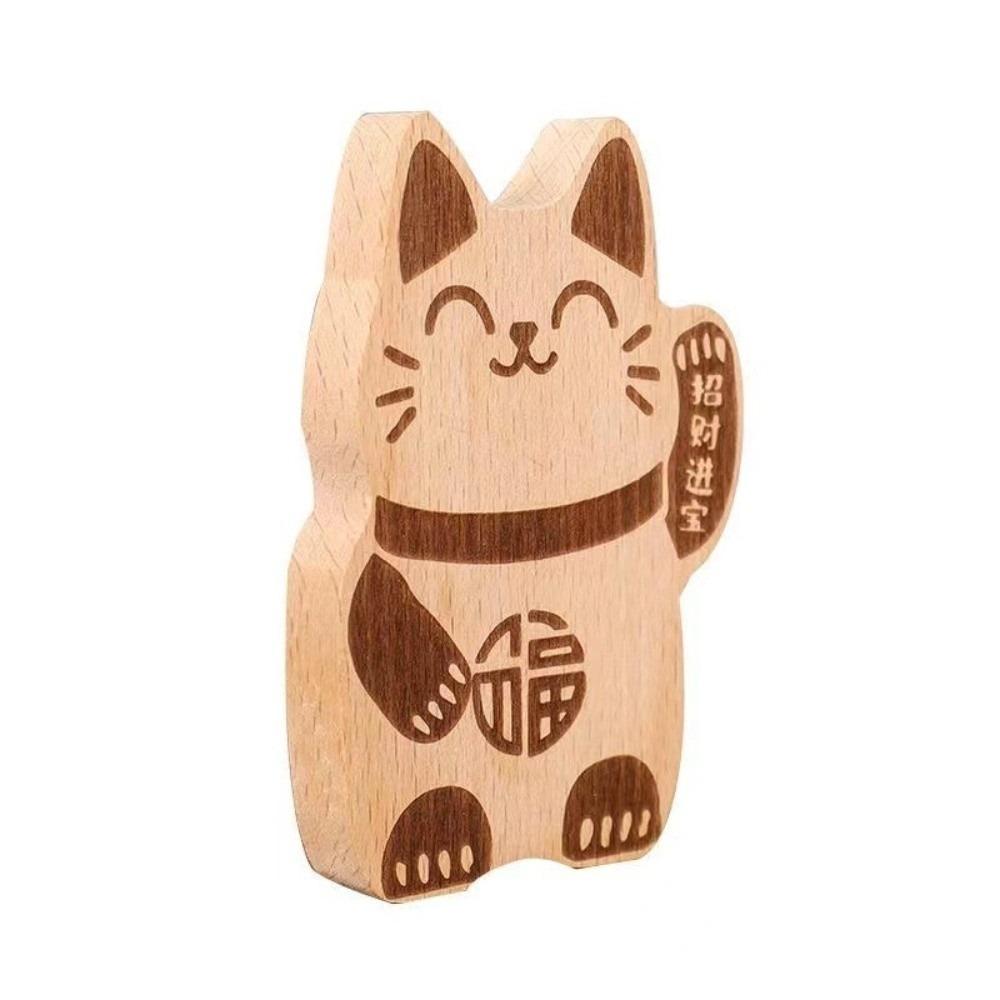 Wooden Fortune Cat Bottle Opener Lucky Magnetic Cap Remover Decoration Kitty Fridge Magnet Gift
