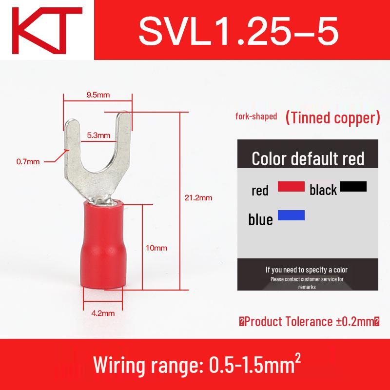 KT Keshitong Fork Pre-insulated Purple Copper Crimp Terminal Connector, SV1.25 Series.