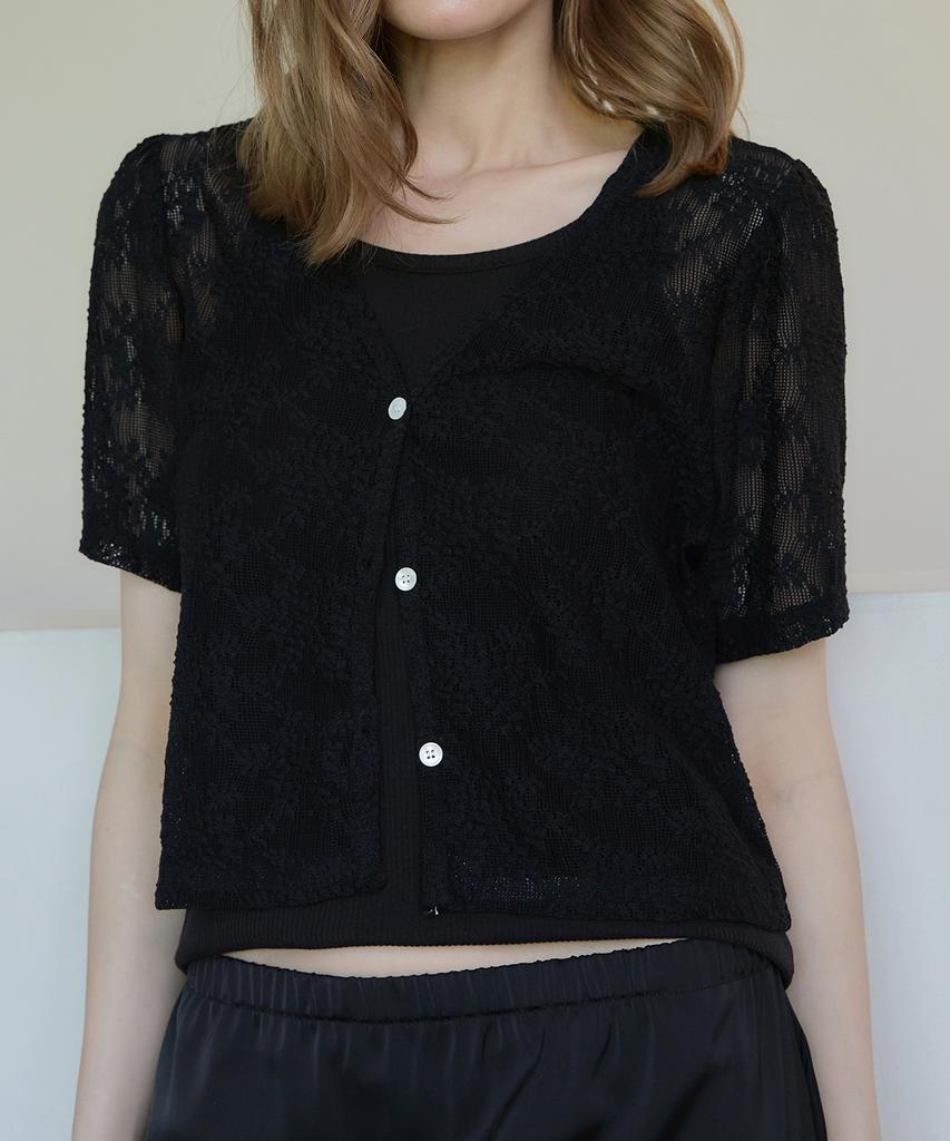 LOVLOV Flower Jacquard Summer Cardigan (2 Colors)