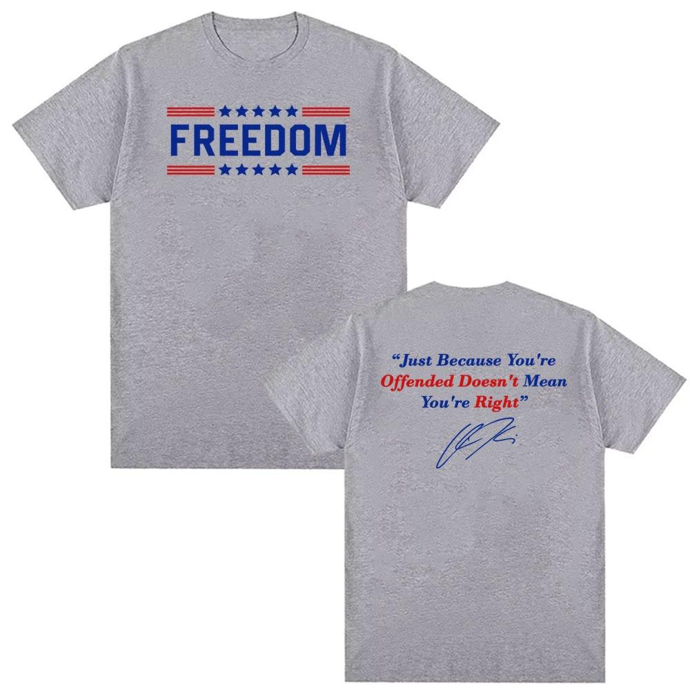 Just Charlie Kirk Freedom Tshirt for Men and Women Harajuku Fashion Aesthetics 2026 Summer Casual Vintage Pure Cotton Tshirt