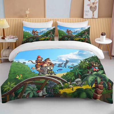 Обезьяна мультфильм Donkey Kong пододеяльник комплект King Queen Double Full Twin Single Size комплект постельного белья детский комплект постельного белья