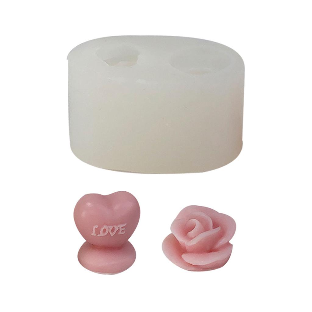 Форма для свечи в виде сердца, силиконовая форма для свечи-розы для DIY свечи, мыла, гипсового орнамента, украшения для торта из мастики