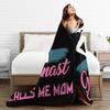 Gymnastics My Favorite Gymnast Calls Me Mom  Blanket Soft Warm Flannel Throw Blanket Cover for Bed Living room Picnic Home Sofa