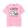 Men's T-shirt I Hate Morning People and Morings and People Kawaii T Shirt Men Women Tshirt Lazy Panda Graphic T Shirts Oversized