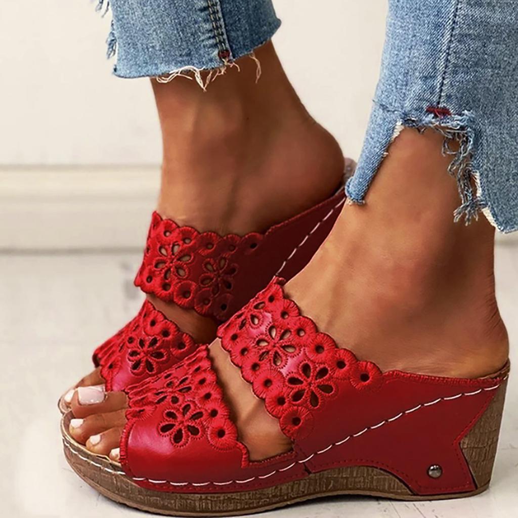 Повседневные сандалии с открытым носком на танкетке женские однотонные туфли на плоской подошве с открытым каблуком пляжные тапочки женские дышащие летние сандалии