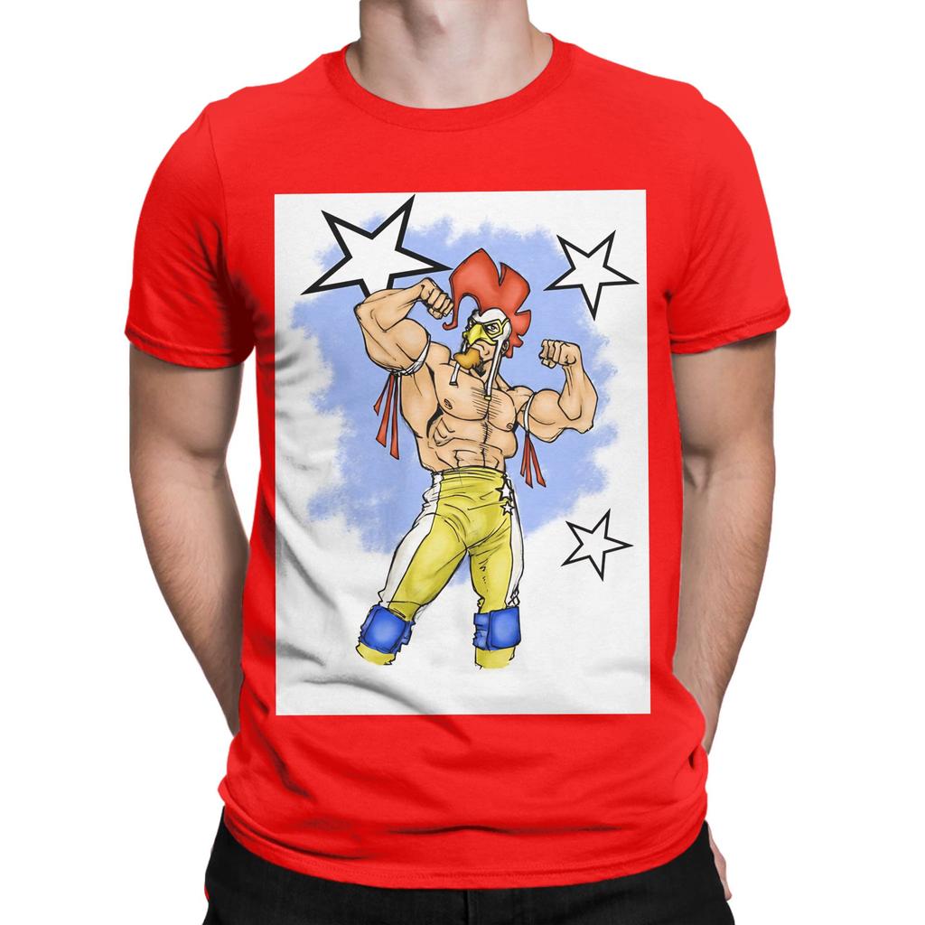 Pollo Luchador Novelty Graphic 100 Cotton Tshirt Luchador Tees Tops For Unisex