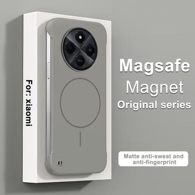 Ультратонкий безрамочный магнитный чехол для Redmi 14C Magsafe Беспроводная зарядка Жесткий ПК Матовый Ударопрочный Чехол для POCO C75 Накладка