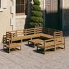 Day and Night - Day and Night Garden Furniture 10 Pieces and Cushions Honey Brown Pine Wood