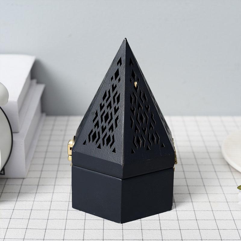 Антикварная ароматерапевтическая шкатулка ручной работы, классический деревянный держатель для благовоний, пирамидальная курильница