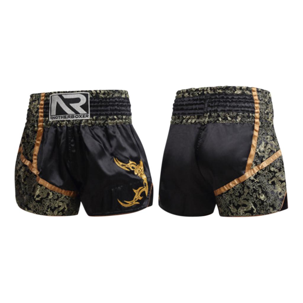 Adult And Child Muay Thai Training Boxing Shorts Leather Covered Embroidered Shorts