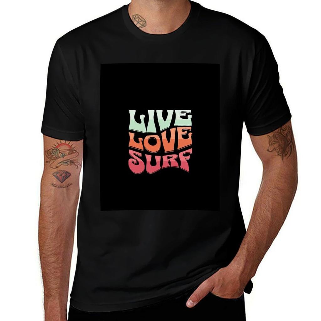 Live Love Surf TShirt Basic Casual Wear Short Sleeve Top