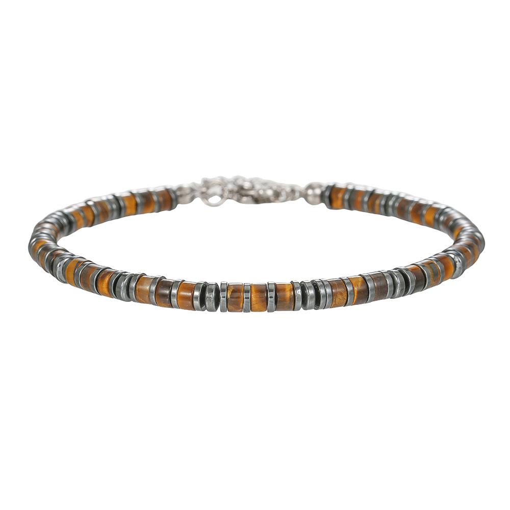 Мужской модный браслет из гематита на резинке