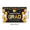180x115cm Graduates Background Black Gold Happy Graduation Banner  School Party Decor