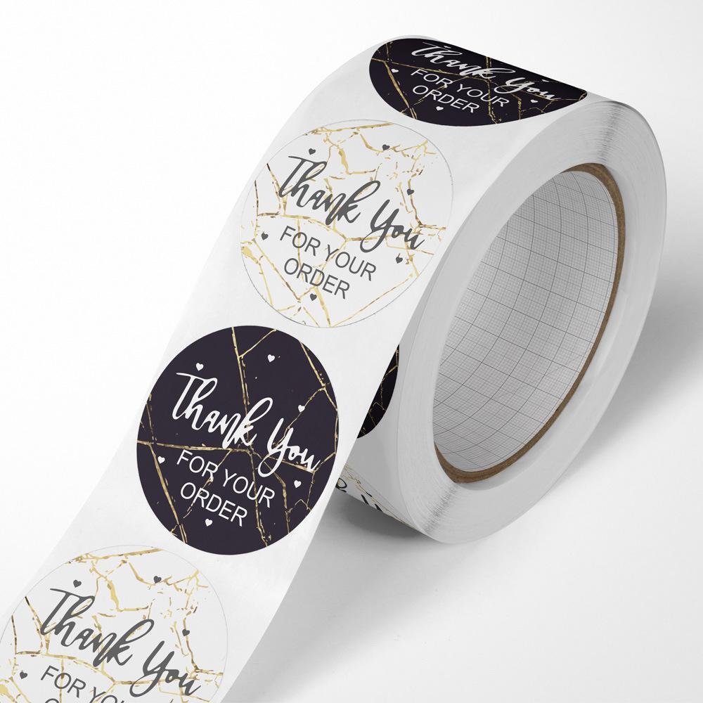 100-500pcs Thank You for Your Order Stickers with Gold Foil Pink Sticker for Company Giveaway & Birthday Party Favors Labels